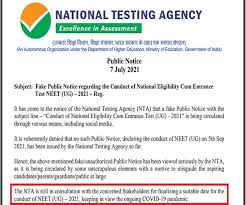 This company is not yet authorized. Neet Ug 2021 Nta Warns Students Of Fake Notice On Neet Exam Date Says Don T Fall Prey To False Information