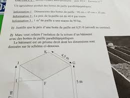 D'autre part la clef de la la paille est aussi un matériau à moindre coût : Bonjour Je Suis En 4eme Pouvez Vous M Aider Pour Se Dem De Maths Cordialement Nosdevoirs Fr
