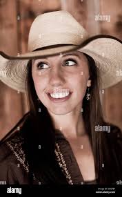 Hat cowgirl daytime front hi-res stock photography and images