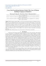 Pdf Coca Cola Franchising Business Model The Case Of Mutare Bottling Company In Zimbabwe