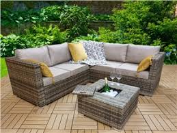 Grey rattan ice bucket coffee table. Rattan Corner Sofa Set With Ice Bucket Table Gardenman Co Uk