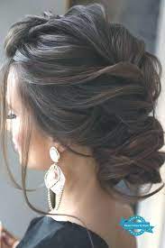 Curly Wedding Hairstyles Textured Low Bun On Dark Medium Hair Tonyastylist Bridesmaid Hair Medium Length Medium Hair Styles Medium Length Hair Styles