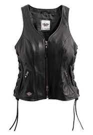 Harley Davidson Women S Avenue Leather Vest Side Lacing Black 98071 14vw Women Leather Vest Harley Davidson Vest Leather Vest