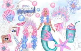 Mermaid Vibes Clipart Collection Mermaid Clipart Clip Art Creative Market