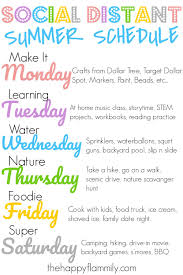 Social Distance Summer Schedule In 2020 Kids Summer Schedule Summer Schedule Kids Schedule