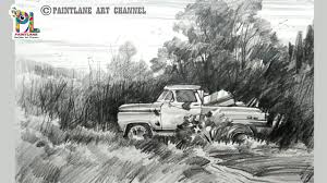 Learn to draw cars n trucks pencil drawings step by step: How To Draw And Shade A Truck In Scenery With Very Easy Pencil Strokes Pencil Art Youtube