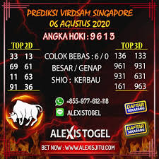 Prediksi Togel Singapore Hari Ini Kamis 6 Agustu 2020 Di 2020 Hoki Sydney November