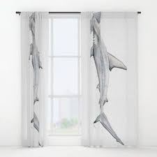 Hammerhead Shark For Shark Lovers Divers And Fishermen Window Curtains Shark Room Surfer Room Shark Bedroom