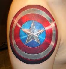 Captain america's shield is a primary defensive and offensive weapon, previously used by steve rogers. The Reflection On This Is Pretty Sweet Don T Think I D Want A Tattoo That Large Though Captain America Tattoo Captain America Shield Tattoo Shield Tattoo