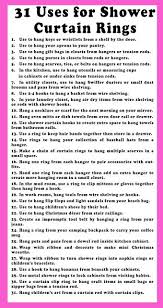 Organistas And Hors D Oeuvres Thirty One Uses For Shower Curtain Rings Shower Curtain Rings Curtain Rings Diy Shower Curtain