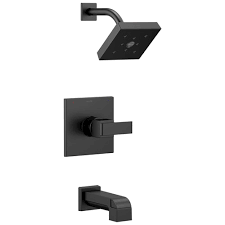 This bathroom within a swedish home boasts a rustic yet completely luxurious feel. Delta Ara Collection Matte Black Finish Monitor 14 Watersense Modern S Faucetlist Com
