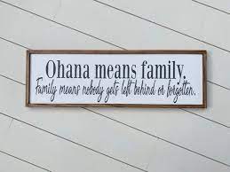 Ohana Means Family Sign Disney Home Decor Family Wall Art Etsy Family Signs Ohana Means Family Disney Home Decor