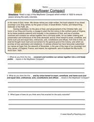 Resources Worksheets How To Memorize Things Mayflower Compact Mayflower Compact Worksheet