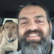 With dog housemates in Lower Lonsdale, North Vancouver...