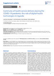 Pdf Continuity Of Health Service Delivery During The Covid 19 Pandemic The Role Of Digital Health Technologies In Uganda