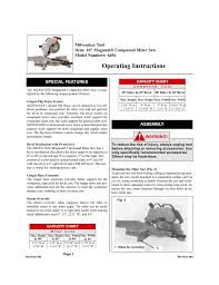 Milwaukee Compound Miter Saw Operating Instructions