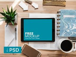 Ipad Pro Mockup On Creative Desk Mockup Template Free Free Photoshop Mockups Creative Desks