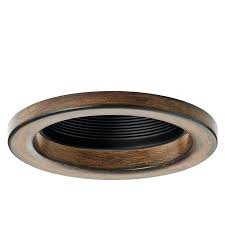 Kichler Barrington 4 In Distressed Black And Wood Baffle Recessed Light Trim Lowes Com Recessed Light Trim Recessed Lighting Recessed Lighting Trim