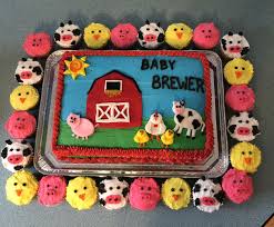 Farm Animal Baby Shower Cake Animal Baby Shower Cake Baby Shower Cakes Shower Cakes