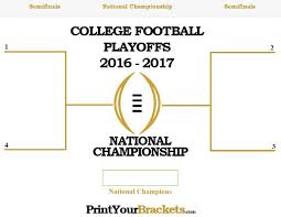 Printable 2016 2017 College Football Playoff Bracket