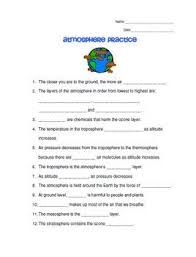 Data table #1 atm ospheric layer based on the. Atmosphere Practice Distance Learning Practices Worksheets Word Bank Atmosphere