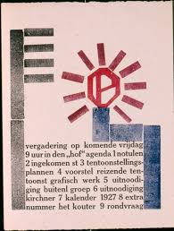 H N Werkman Invite To The Meeting Of De Ploeg Art Collective Of Groningen 1926