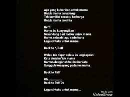 Lirik Lagu Kenny Cinta Untuk Mama Youtube