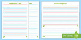 Blank wide ruled handwriting practice paper. Cat Thirds Handwriting Lines Teacher Made
