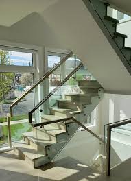 We combined frameless glass railings with aluminum railing system and result is nothing short aluminum railings with glass panels offer uncompromised security and provide unobstructed observation of front lawn. Metal Glass Railing Interior Exterior