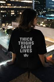Thick Thighs Save Lives Oversized T-shirt (BLACK)