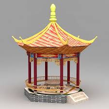 Chinese Pavilion 3d Model 3d Model Minecraft Crafts Diy And Crafts