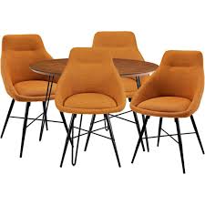 Check out our mid century dining table selection for the very best in unique or custom, handmade pieces from our dining room furniture shops. Best Buy Walker Edison Mid Century Modern Round 5 Piece Dining Table Set Orange Walnut Bb46rdhpur 5or