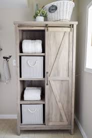 Everyone wants to be surround of comfortable and cozy space, which reflects our essence. The Little Cottage Bathroom Makeover Farmhouse Storage Cabinets Rustic Storage Cabinets Diy Bathroom Storage