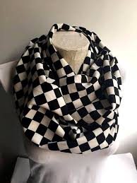 Black And White Checkered Scarf Black And White Checkered Scarf Checkered Infinity Scarf Women Accessories Gift Ideas By Dreamexpress Fr Checkered Scarf Infinity Scarf Women Women Accessories