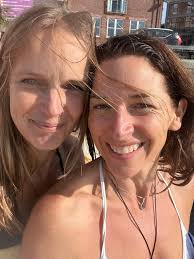 Well so it was she did her 'kath and kel rehab walking' in the serenity and  peace.Watching the sun rise while 2 people paddle then swim to the bouy,  sharing the sand