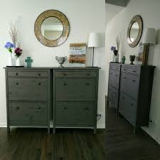 Love the glass top addition for such a reasonable price!5. Hemnes Shoe Cabinet With 2 Compartments Dark Gray Gray Stained 35x50 Ikea In 2021 Hemnes Shoe Cabinet Shoe Cabinet Diy Living Room Decor