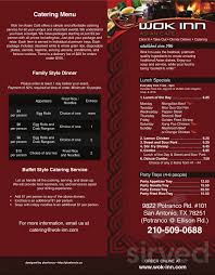 Be sure to check out our online specials and save money by printing out our online coupons! Wok Inn Menu In San Antonio Texas Usa