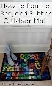 But if you've had a mat like this you'll know that they are super sturdy and pretty …. How To Paint A Recycled Rubber Outdoor Mat Instructions On Hoosierhomemade Com Outdoor Mat Recycled Rubber Rubber Door Mat