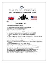 Instantly play online for free, no downloading needed! The Boston Tea Party A History Trivia Quiz Tpt