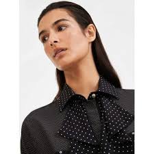 MAX MARA Camicia crepes di seta CILE Nero/Bianco [Donna] Elsa Boutique