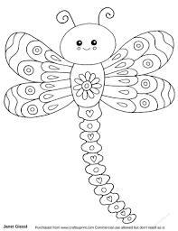 Free printable dragonfly coloring pages for kids. Cute Dragonfly Coloring Page Digi Stamp Cup818954 70151 Craftsuprint