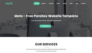 Mate Free Parallax Website Template Best 4 Web Design