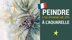 Les couronnes de noël qui décorent les portes. Peindre Une Pomme De Pin A L Aquarelle Version Francaise Youtube