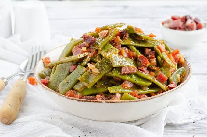 Green Beans with Beef Ham