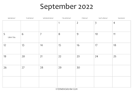 september 2022 printable calendar with holidays