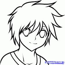 How to draw anime characters tutorial? Simple Outline Anime Boy Hair Anime Drawings Boy Anime Drawings Sketches