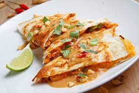 Spicy Peanut Chicken Quesadillas Recipe Peanut Chicken Spicy Peanuts Quesadilla Recipes