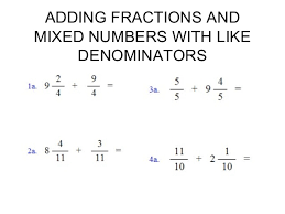 The common denominator will be the least common multiple of 3 and 4. Adding Fractions And Mixed Numbers