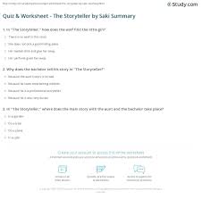 Commonlit | story of an h^ourteacher guide | free reading passages and literacy resources. Quiz Worksheet The Storyteller By Saki Summary Study Com