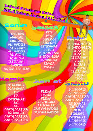 Kali ini aku upload lagi nih. Jadwal Mata Pelajaran Desain Keren Pendidikan Kurikulum Desain